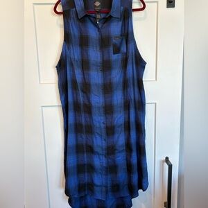 Harley Davidson Plus Size 2X long plaid sleeveless dress. NWT​